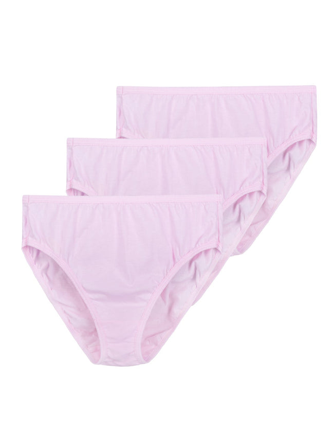 High-Cut Brief Cotton Plus Size Underwear 3 PCS Pink - WingsLove