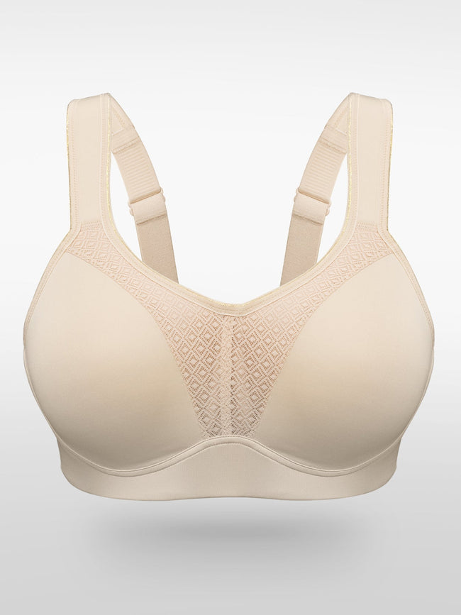 High Impact Full Coverage Underwire Sports Bra Nude - WingsLove