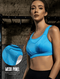 High Support Solid Sports Bra Blue - WingsLove