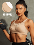 High Support Solid Sports Bra Nude - WingsLove