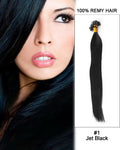 Mybhair #1 Jet Black Straight U Tip Keratin Fusion 100% Brazilian Remy Human Hair Extensions