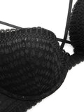 Lace Push Up Bra Padded Strappy Back Underwire - WingsLove