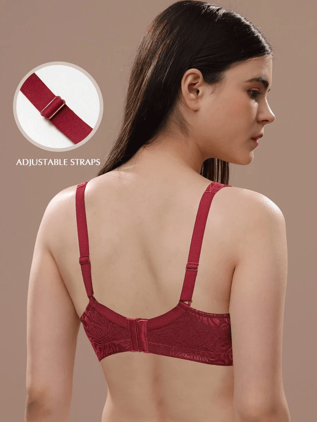 Minimizer Bra Non Padded Wire-free Wine Red - WingsLove