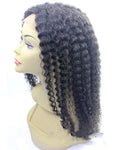 Mybhair Black Curly Wave Lace Front Human Hair Wigs For African American show