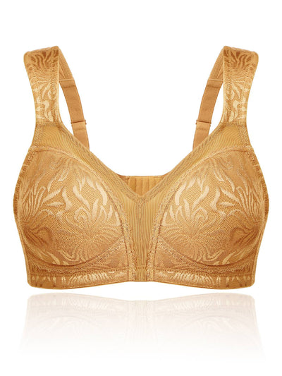Plus Size Best Minimizer Bra Non Padded Wire-free Gold - WingsLove