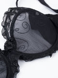 Plus Size See Through Unlined Lace Bra - WingsLove