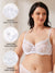 Plus Size See Through Unlined Underwire Lace Bra White - WingsLove
