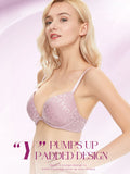 Push Up Deep V Plunge Underwire Multiway 2 Cups Up Light Purple - WingsLove