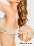 Push Up Underwire Adjustable Multiway T Shirt Bra Nude - WingsLove