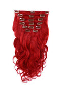 Mybhair Red Body Wave 100% Brazilian Remy Real Hair Clip In Human Hair Extensions Clips