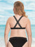 Women Sexy Two Piece Swimwear Plunge V Swimsuit Bikini Set Black