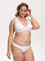 Women Sexy Two Piece Swimwear Plunge V Swimsuit Bikini Set White