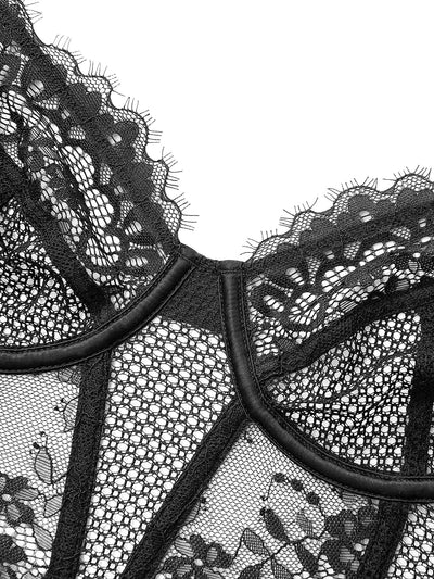 Sexy Lace Balconette Shapewear Bustier Bra - WingsLove