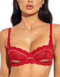 Sexy Shimmer Lace Underwire Bras Unlined 1/2 Cup - WingsLove