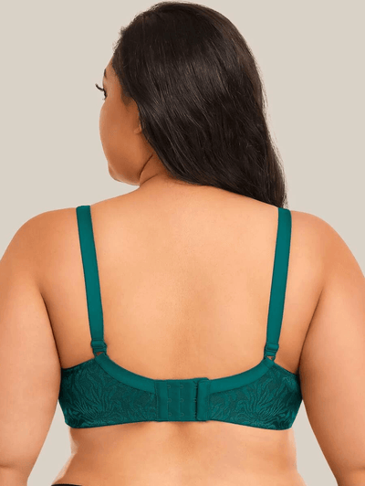 Women's Full Coverage Plus Size Comfort Minimizer Bra Malachite Green - WingsLove