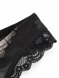 Women's Sexy Lace Thong Embroidered Thong Panty T Back Low Waist - WingsLove